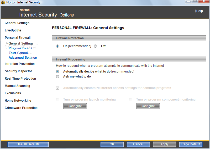 Configure Norton Security